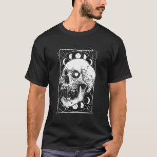 Camiseta Fases da Lua Crônica Gótico Gótico do Pastel Occul