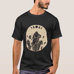 Camiseta Fases Da Lua De gótico Cristais E Flores Celestiai