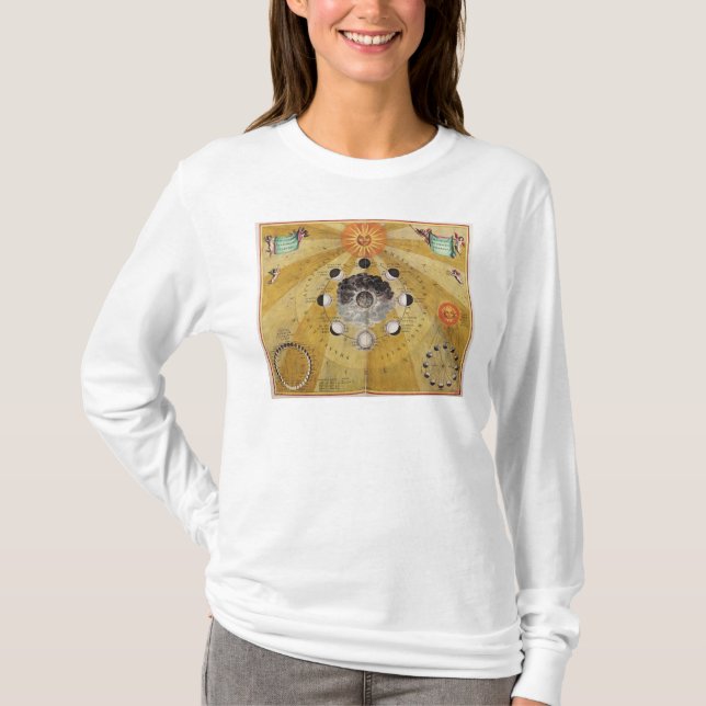 Camiseta Fases da lua, 'do atlas celestial (Frente)