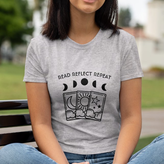 Camiseta Fases da Lua Mística do Leitor de Placas Tarot (Tarot Card Reader Mystical Moon Phases T-Shirt)