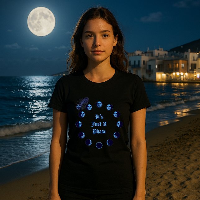 Camiseta Fases da Lua Rostos Gibosa Crescente Minguante Cre (Criador carregado)