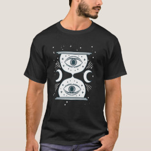 Camiseta Fases Da Proteção Dos Olhos De Mau Da Lua Místicos