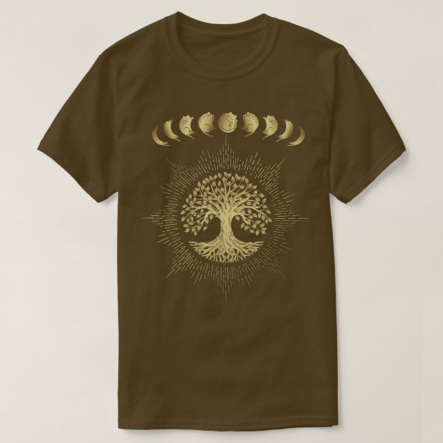 Camiseta Fases das árvores do gato fofo da erva (Frente do Design)