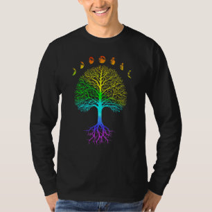 Camiseta Fases De Vida Da Vintagem Da Lua Retro Yoga
