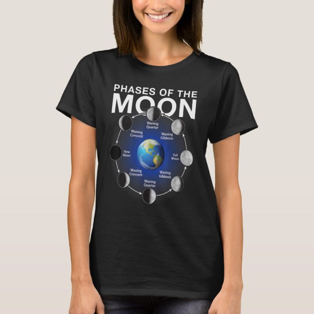 Camiseta Fases do Espaço da Fase da Lua da Lua (Frente)
