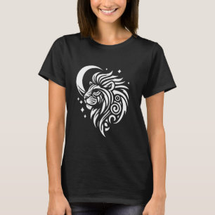 Camiseta Fases Lunares de Animais Tribais de Leão - Vida Se