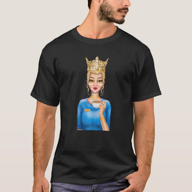 Camiseta Fashion Blonde Taça de Café Rainha H (Frente)