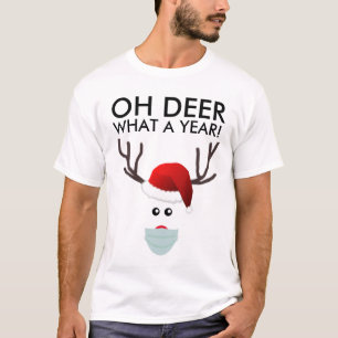 Camiseta Fashion Engraçado de Natal Reindeer