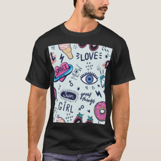 Camiseta Fashion Patch: Pop Art Stickers.