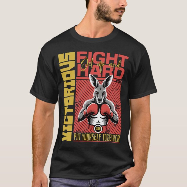 Camiseta Fashion Style Kangaroo Boxing Fighter Art Design (Frente)