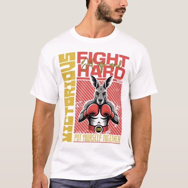 Camiseta Fashion Style Kangaroo Boxing Fighter Art Design (Frente)