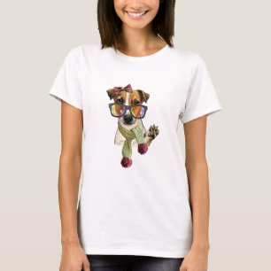 Camiseta Fashionable jack russell terrier hipster
