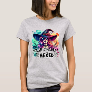 Camiseta "Fashionably Hexed Witch – Modern Style Halloween 