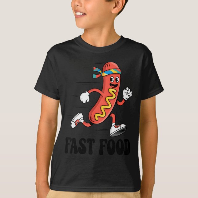 Camiseta Fast Food Funny Pun Working Out Running Jogging Gy (Frente)