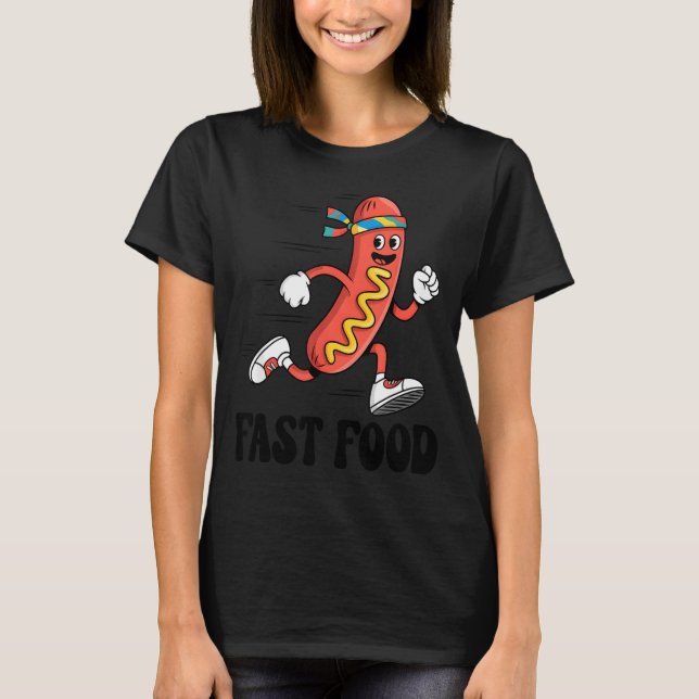 Camiseta Fast Food Funny Pun Working Out Running Jogging Gy (Frente)