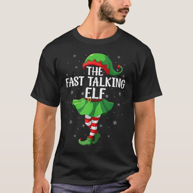 Camiseta Fast Talking Elf Christmas Girls Women Elf Squad X (Frente)