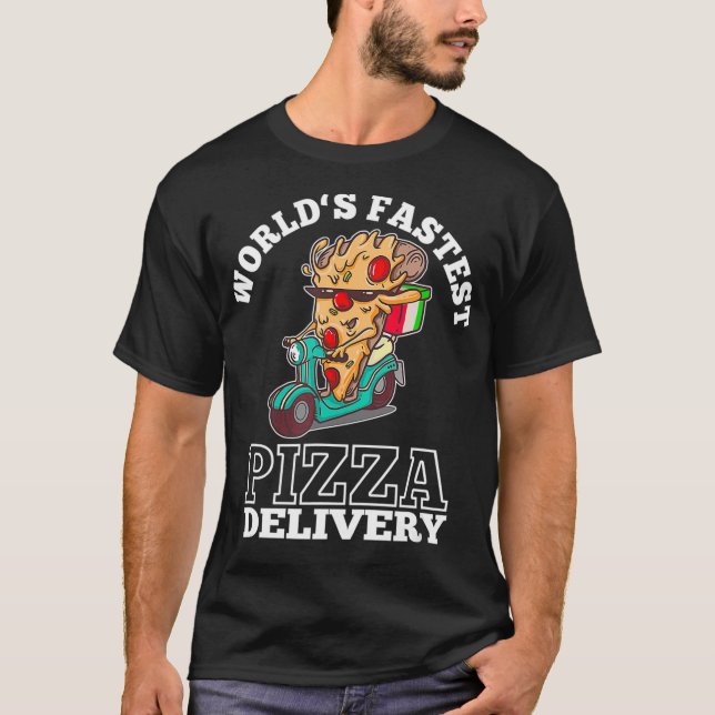 Camiseta Fastest Pizza Driver in the World Pizza Piece on S (Frente)