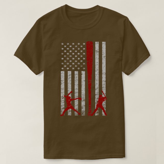 Camiseta Fastpitball Softball American Flag Grunge Love Sof (Frente do Design)