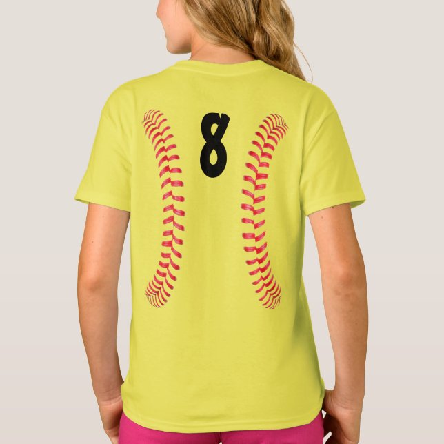 Camiseta Fastpitch Softball Seams com Número do Jogador Jer (Verso)
