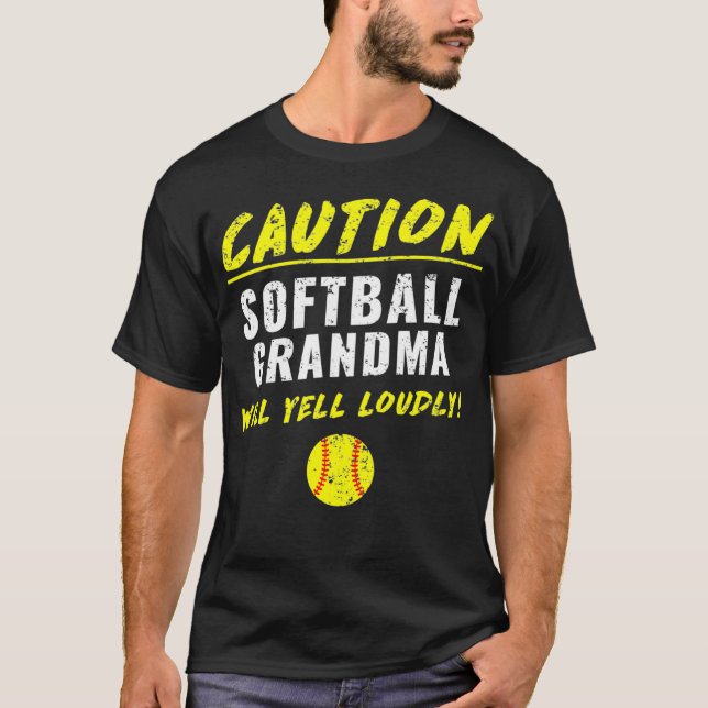 Camiseta Fastpitch Softball Vovó Engraçado (Frente)