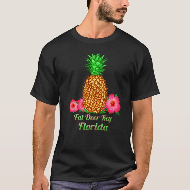 Camiseta Fat Deer Key Flórida Pineapple Floral (Frente)