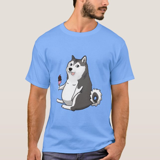 Camiseta fat husky doge meme (Frente)