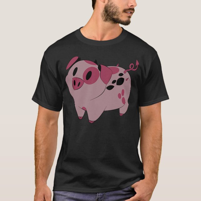 Camiseta Fat Nugget Hotel Cute Pig Haz lucifer (Frente)