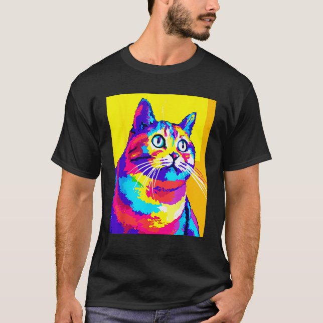 Camiseta Fat Rainbow Cat (Frente)