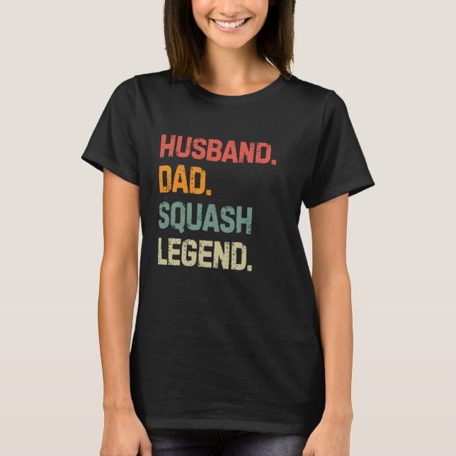 Camiseta Fath da Legenda do Pai do Husband Squash Player En (Frente)