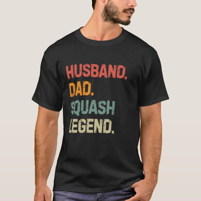 Camiseta Fath da Legenda do Pai do Husband Squash Player En (Frente)