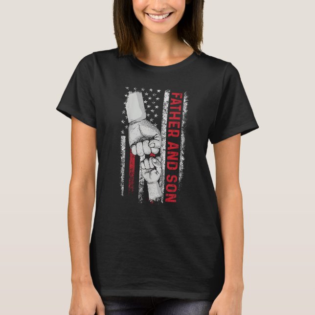 Camiseta Father And Son American Flag Matching Father s Day (Frente)