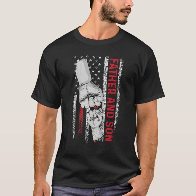 Camiseta Father And Son American Flag Matching Father s Day (Frente)