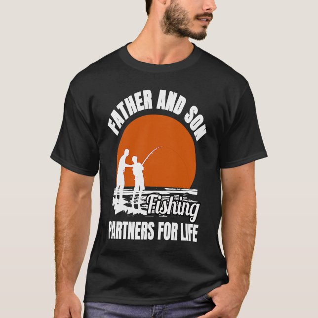 Camiseta Father and son fishing partners for life dad (Frente)