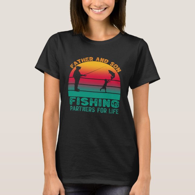 Camiseta Father And Son Fishing Partners For Life Retro Fat (Frente)