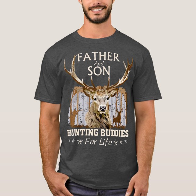 Camiseta Father and Son Hunting Buddies For Life  Gift (Frente)