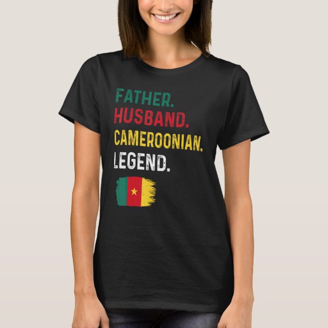 Camiseta Father Husband Cameroonian Legend Proud Dad Camero (Frente)