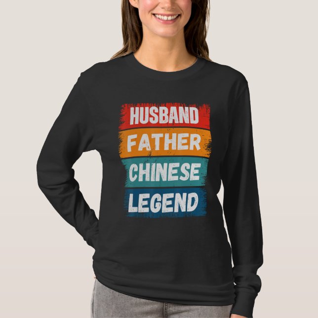 Camiseta Father Husband CHINESE Legend Proud Dad  Retro Pap (Frente)