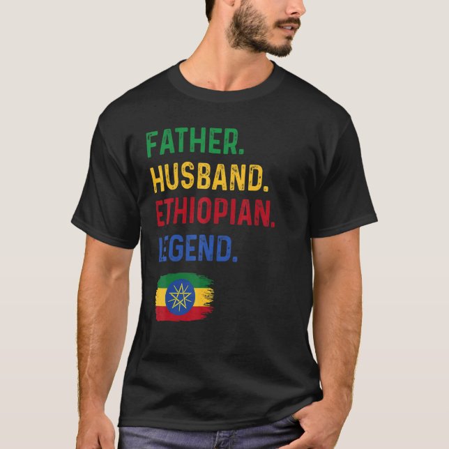 Camiseta Father Husband Ethiopian Legend Proud Dad Ethiopia (Frente)