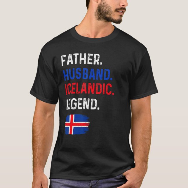 Camiseta Father Husband Icelandic Legend Proud Dad Iceland  (Frente)