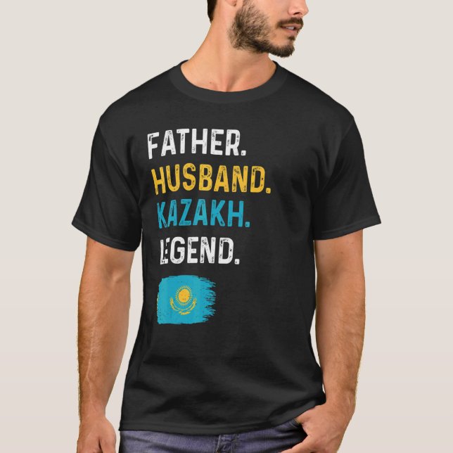 Camiseta Father Husband Kazakh Legend Proud Dad Kazakhstan  (Frente)