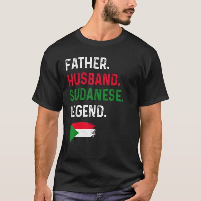 Camiseta Father Husband Sudanese Legend Proud Dad Sudan Fla (Frente)