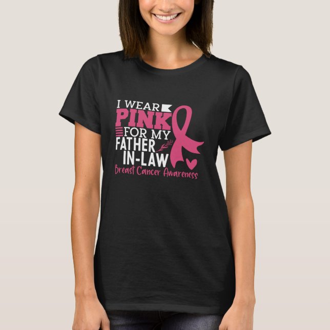 Camiseta Father In Law Family Matching Breast Cancer (Frente)