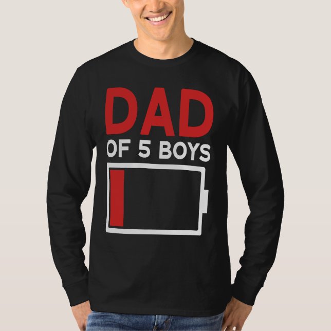 Camiseta Father of 5 Boys Father's Day Papa (Frente)