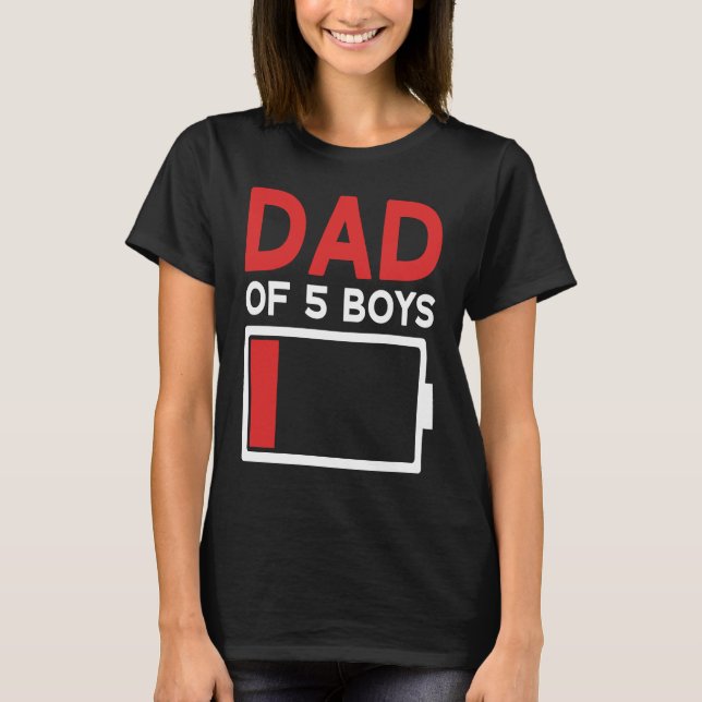 Camiseta Father of 5 Boys Father's Day Papa (Frente)