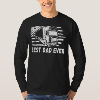 Camiseta Father s day Best Dad Ever US Flag Trucker for 4th