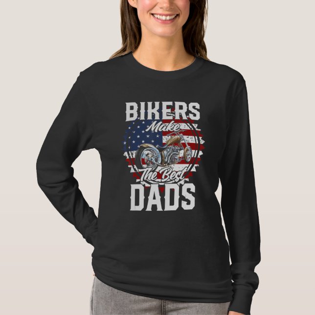Camiseta Father s Day Biker Gold Hardtail Custom Chopper (Frente)