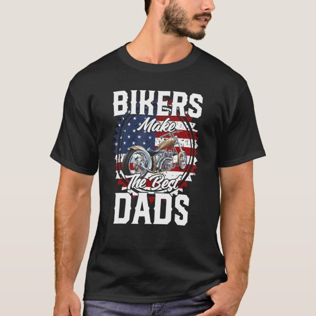 Camiseta Father s Day Biker Gold Hardtail Custom Chopper (Frente)