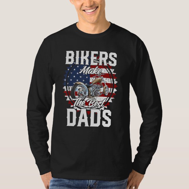 Camiseta Father s Day Biker Gold Hardtail Custom Chopper (Frente)