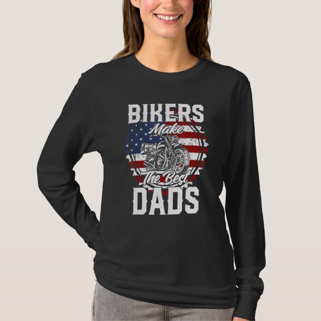 Camiseta Father s Day Biker Modern Touring Road Motorcycle (Frente)