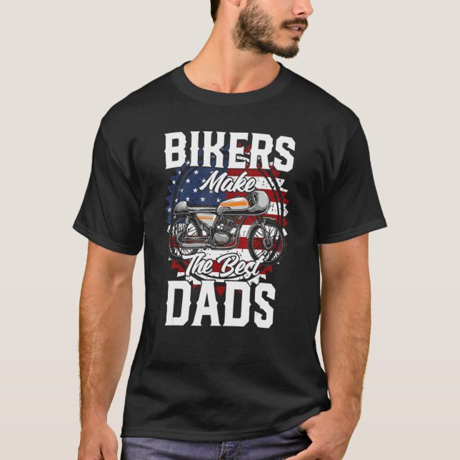Camiseta Father s Day Biker Old School Cafe Racing Motorcyc (Frente)